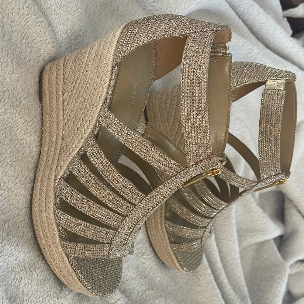 Michael Kors Gold Gladiator Sandals with Zipper - Picture 2 of 15